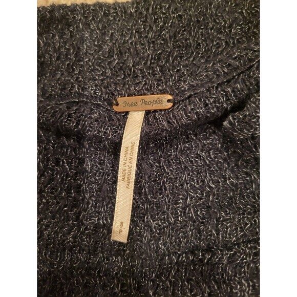 Free People Linen Blend Women's Sweater Mock Neck Long Sleeve Small Tulip Hem Bl - Picture 5 of 7